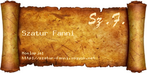 Szatur Fanni névjegykártya