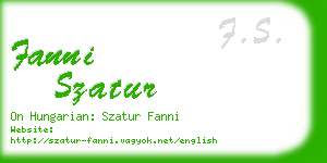 fanni szatur business card